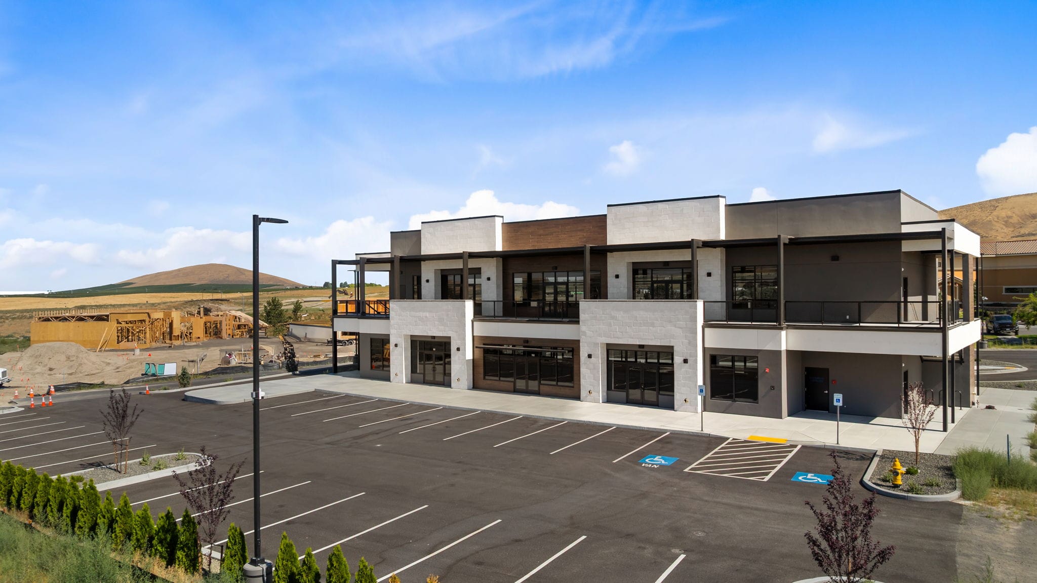 Aerial view of Badger Heights Plaza